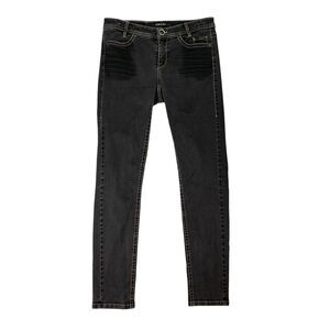 Marc Cain Jeans Women N2 US 6 Black Washed Denim Luxury Stitching Stretch Skinny